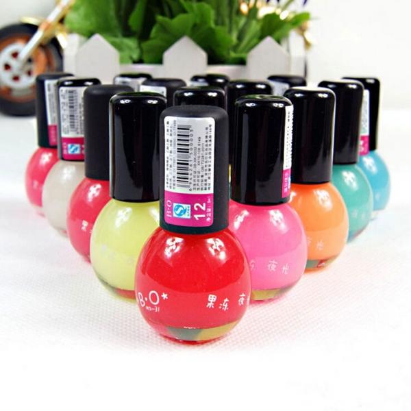 BO 1# 8mL Candy Color Fluorescent Nail Polish Silvery White