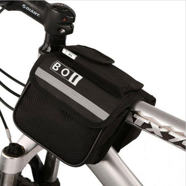 BOI Bicycle Cycling Top Tube Saddle Frame Pannier Bag Black