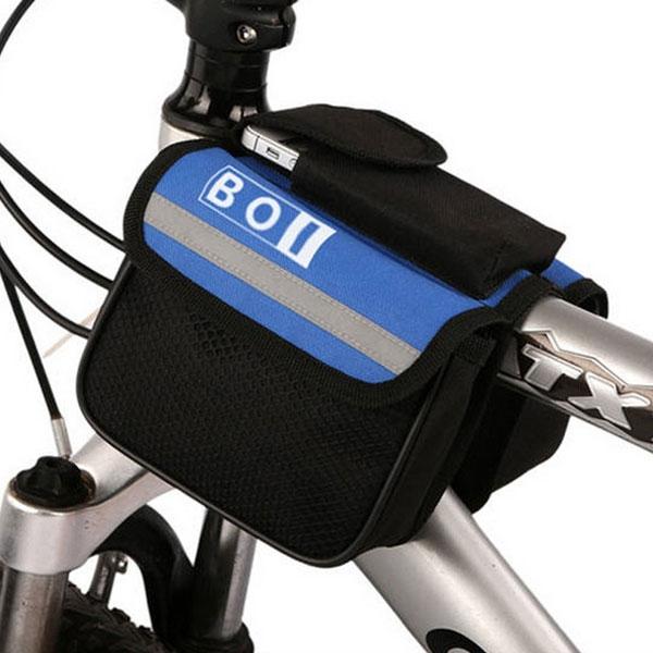 BOI Bicycle Cycling Top Tube Saddle Frame Pannier Bag Blue