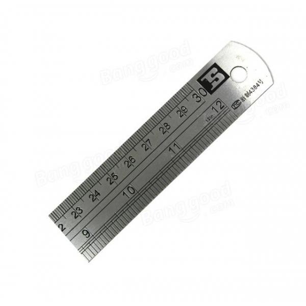 BOSI 30cm Stainless Steel Ruler Standard Imperial & Metric - stringsmall