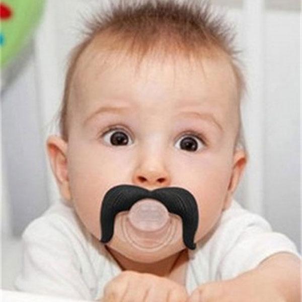 BPA Free Silicone Funny Nipple Dummy Baby Toddler Soother Joke Prank Orthodontic Pacifier Cowboy Mustache