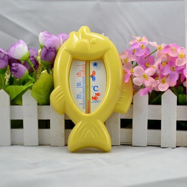 Baby Floating Fish Shape Water Thermometer Plastic Bath Toy Tub Sensor Yellow