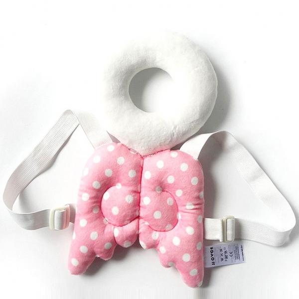 Baby Walking shatter-resistant Head Back Protection Pad Angel Shape Pink