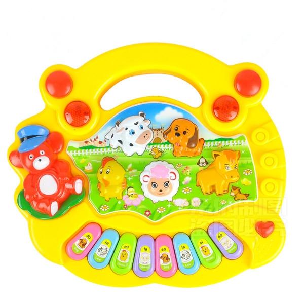 Baby Kids Animal Farm Keyboard Electrical Piano Child Musical Toy Yellow