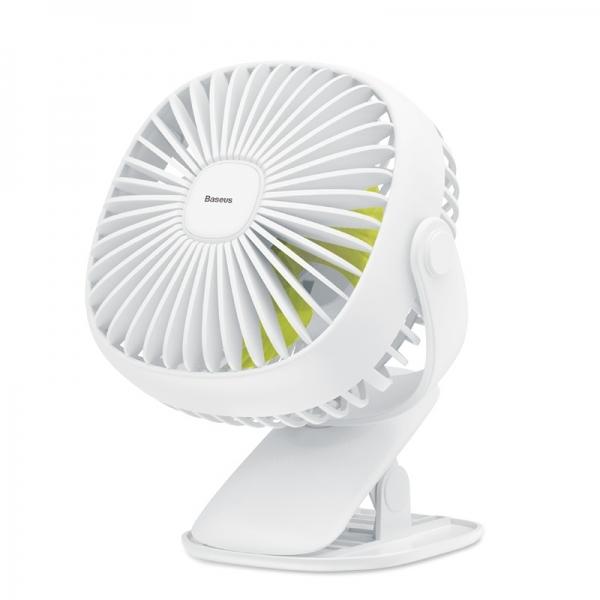Baseus Portable Mini USB Rechargeable Clip-on Fan - White