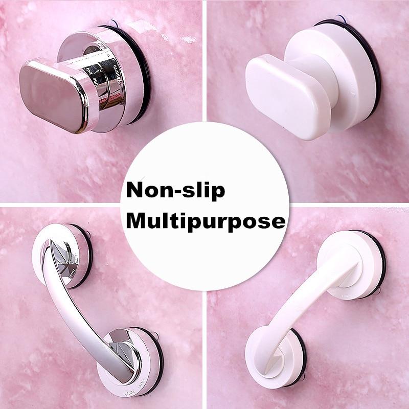 Bath Safety Handle Suction Cup Handrail Grab Bathroom Grip Tub Shower Bar Rail Simplicity Grab Bars Sucker Handrail No Drilling