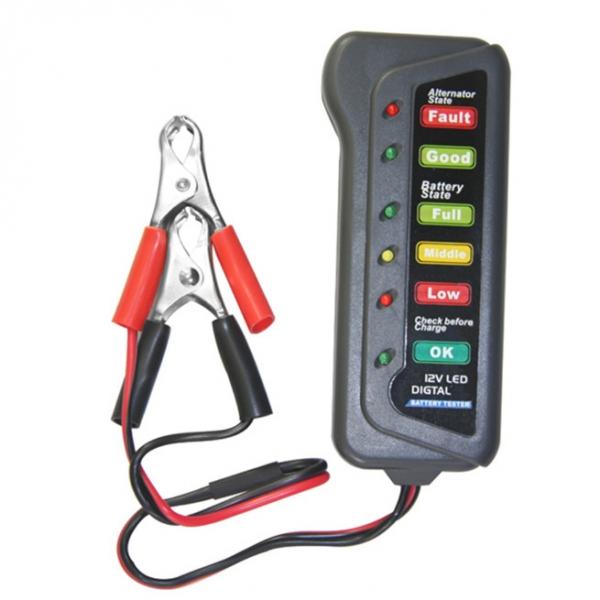 Battery Tester Digital Capacity Tester Checker For 12V Battery Power Supply Tester Measuring Instrument with 6 LED light Display