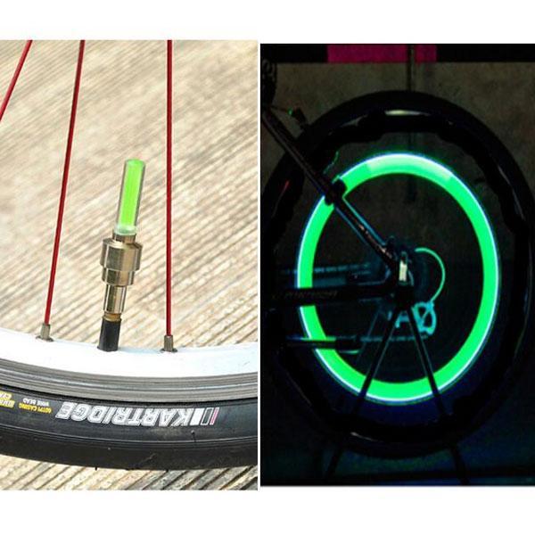 Bike Bicycle Accessories LED Wheel Lights Valve Lamp Valve Core Light Green - stringsmall
