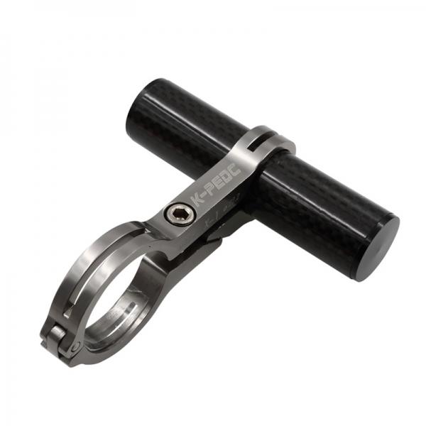 Bike Bicycle MTB HandleBar Lamp X1 Carbon Fiber Tube Bracket Holder Phone Extender Mount Extension - Titanium