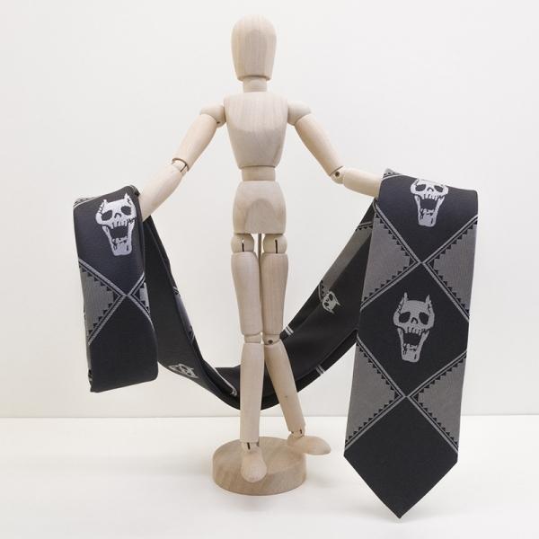 Black JoJo Bizarre Adventure KILLER QUEEN Kira Yoshikage Skull Neck Tie Cosplay Costumes