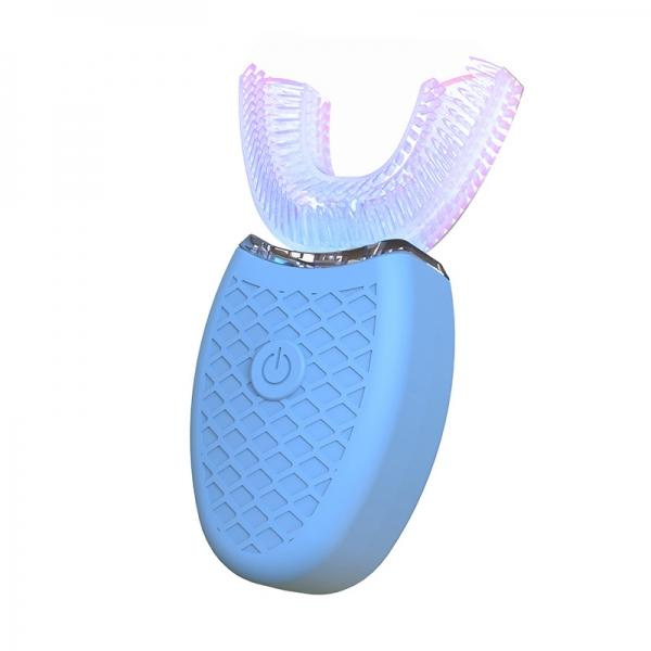U Shape Electric Automatic Toothbrush IPX7 Waterproof 360° Sonic Deep Cleaning lazy Toothbrush - Blue