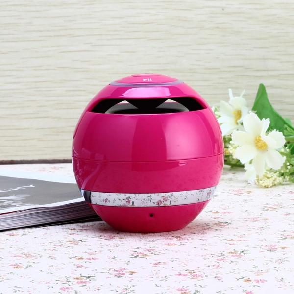 Mini Wireless Bluetooth 2.1 Speaker Micro SD Card FM Hands-free Rose Red