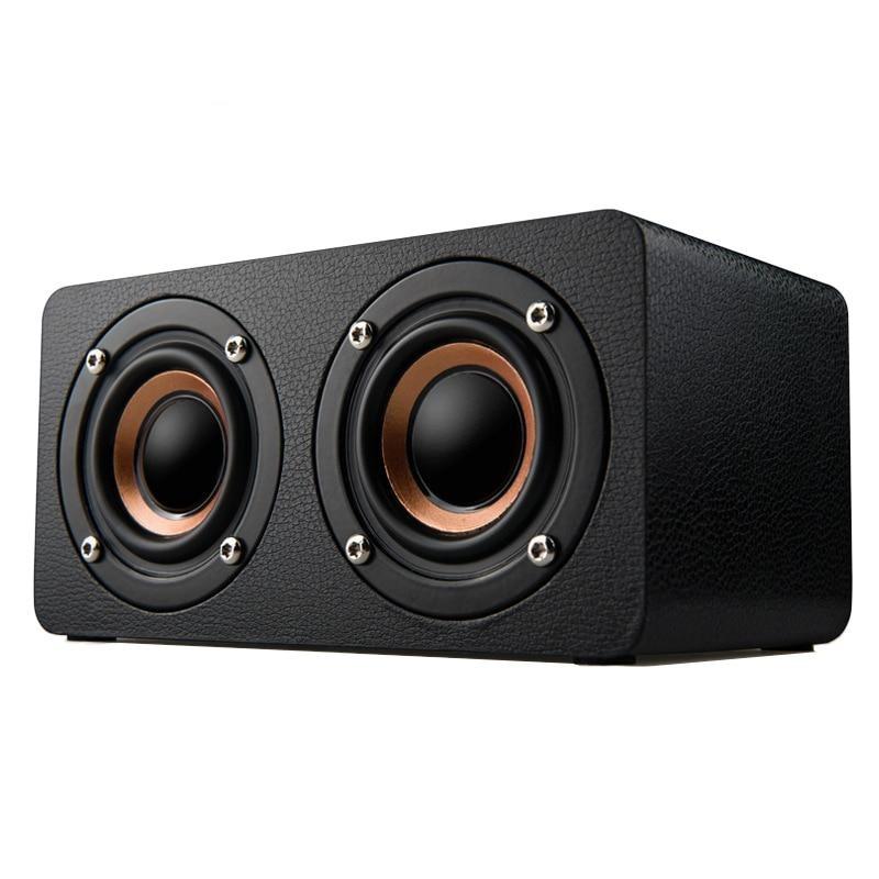 Portable 10W Wireless  Bluetooth Wooden Bass Speaker HiFi AUX Input TF Card Playback  Subwoofer