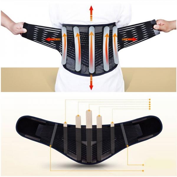 Breathable Tourmaline Magnet Steel Bone Self-Heating Waist Lumbar Support Belt Back Brace Posture Corrector Ease Pains - M