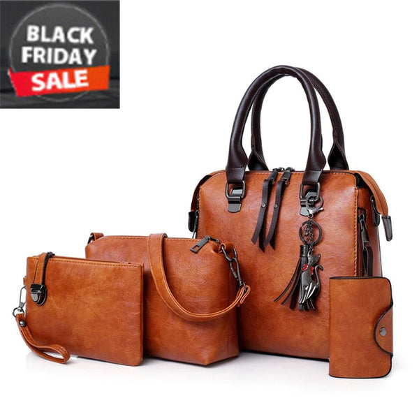 Clutches Shoulder Bags Handbags Wallets Luxury Leather Bag 4PCS Set