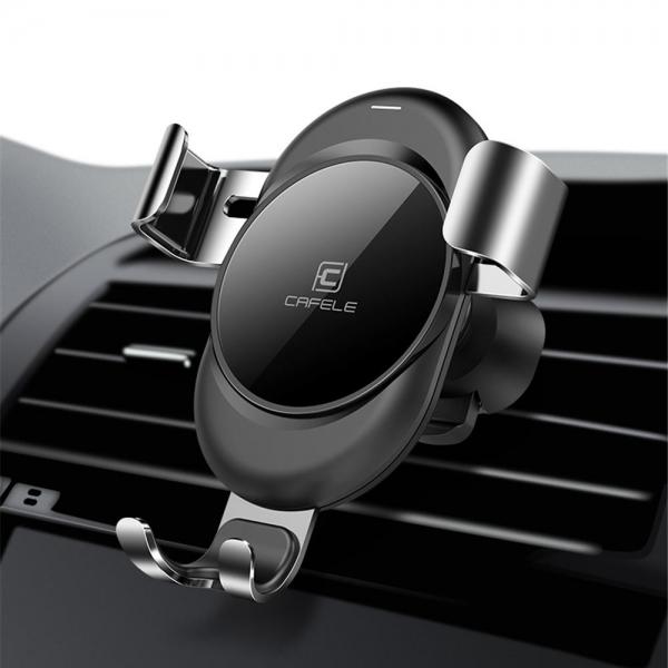Cafele Car Phone Holder Air Vent Mount Gravity Auto-lock 360° Rotation for iPhone XS Max/Xiaomi - Gray