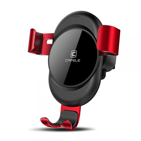 Cafele Car Phone Holder Air Vent Mount Gravity Auto-lock 360° Rotation for iPhone XS Max/Xiaomi - Red