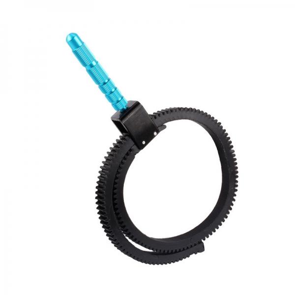 Adjustable Camera Rubber Focus Gear Ring Belt w/ Aluminum Alloy Grip