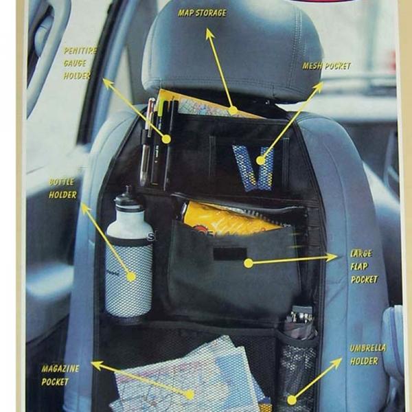 Car Back Seat Storage Bag Tidy Multi Pocket Hanging Organizer Travel Holder Black