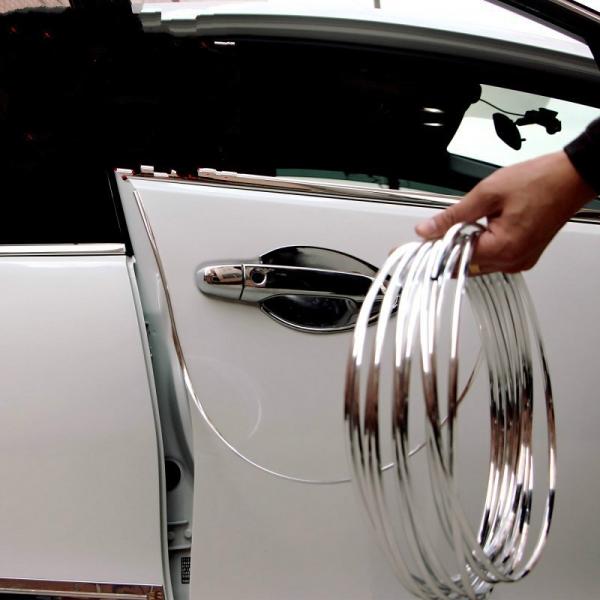 Car Door Anti-Collision Strip New Built in Steel Sheet Decor Strip Scratch Edge Guard Cover Protector - 10m/Silver
