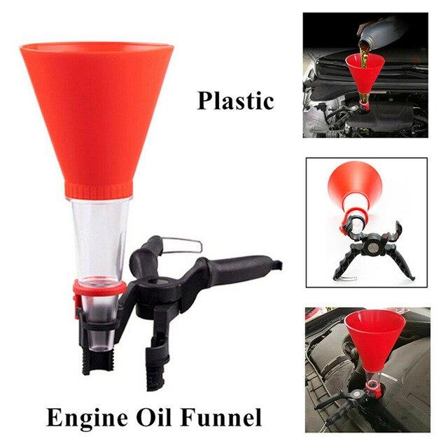Universal Adjustable Car Engine Oil Filling Funnel Spill Proof Oil Filter Funnel Device Plastic Funnel