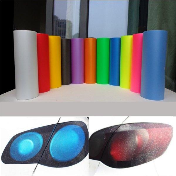 Car Fog Light Vinyl Film Sticker Smoke Flash Point Headlight Taillight - Deep Black