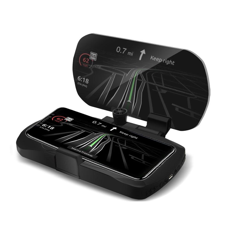 Car HUD Mobile Phone Holder Head Up Display 10W Wireless Charger GPS Navigation Car Speed Projector Car Charging Bracket
