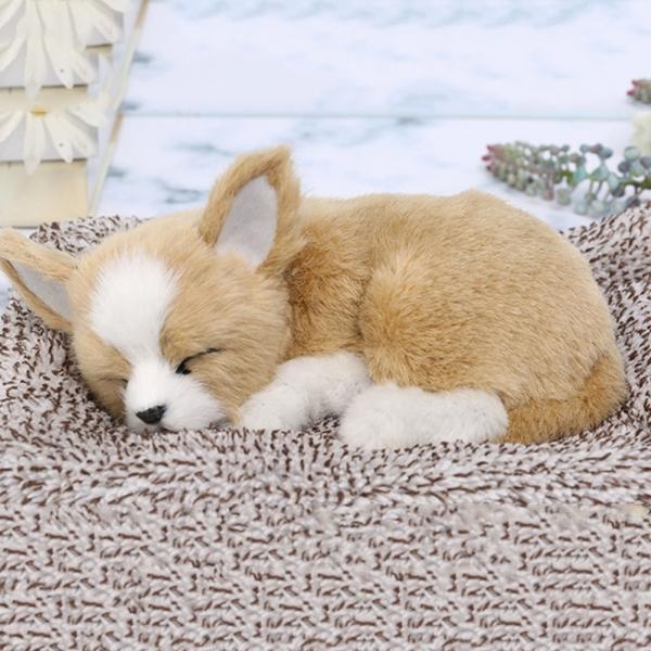 Chihuahua Car Ornament Dog Decor ABS Plush Dogs Shake Head Simulation Sleeping Dog Toy Bamboo Charcoal Bag Fresh Air Smell Remover