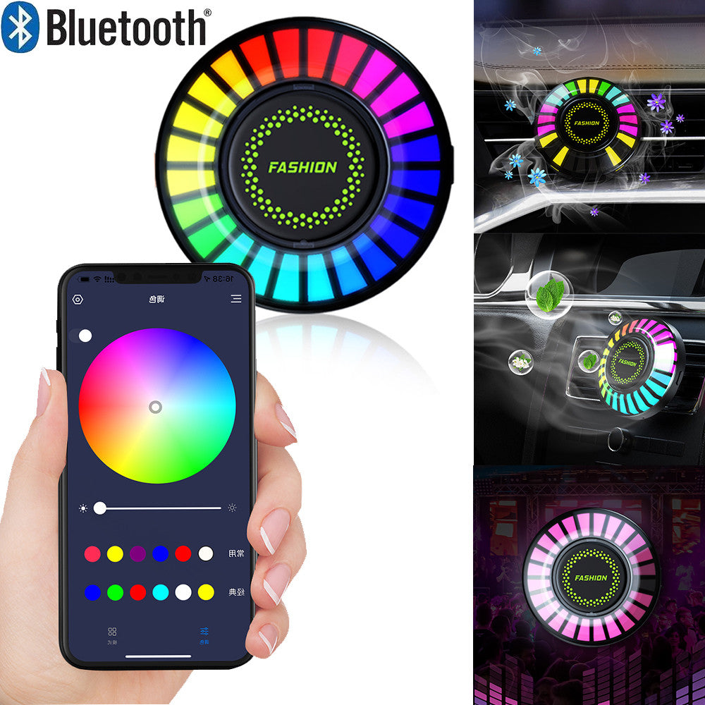 Car RGB Ambient Light USB Truck Bluetooth Vehicle Rhythm Fragrance Lamp Strip Air Freshener Pickup LED Bar for Automobile Party