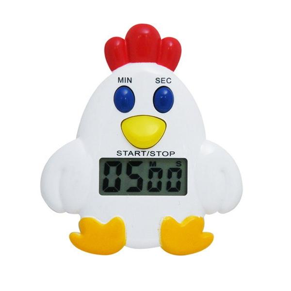 Kitchen Cartoon Chick Shape Cooking Timer LCD Digital Display Random Color