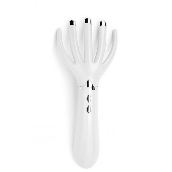 Head Electric Massage Comb Rechargeable Multi-Function Heating Portable Promote Blood Circulation / Relieve Stress - Charging Models Pearl White