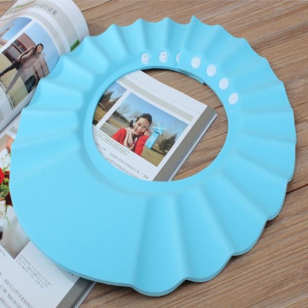 Baby Adjustable Waterproof Soft EVA Shampoo Shower Cap Blue