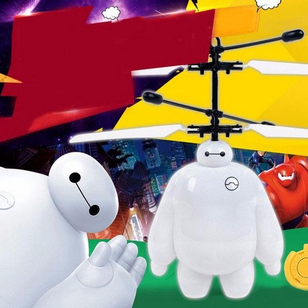 Children Flying Aircraft Induction Charging Ruggedness Remote Control Big Hero Suspension RC Helicopter White