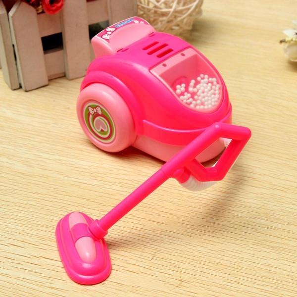 Children Mini Toy Vacuum Cleaner Bubble Dust Collector Remover Toy Pink