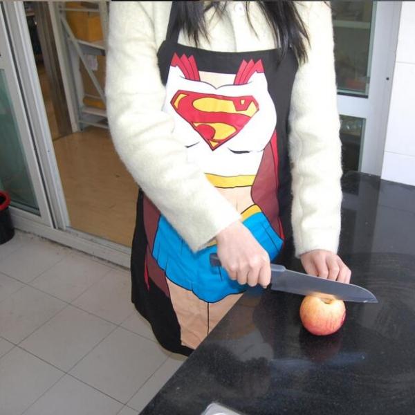 Classic Superwoman Pattern Creative Washable Kitchen Apron Funny Cooking Supplies