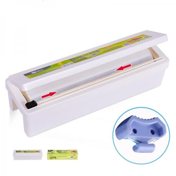 Cling Film Cutter with Plastic Wrap Long-lasting Preservation Locked Water Health Safety Plastic Box Cling Film Dispenser Kitchen Creative Tool - 22cmx600m