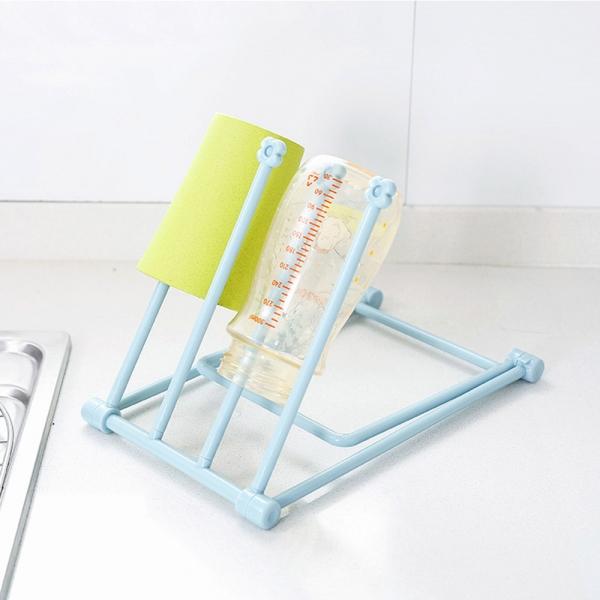 Foldable Kitchen Storage Rack/Towel Rag Drain Rack/Desktop Hanging Rack Blue