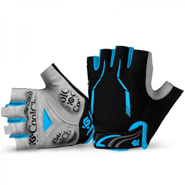 CoolChange Cycling Gloves Half Finger Mens Women's Summer Sports Shockproof Bike Gloves GEL MTB Bicycle Gloves Guantes Ciclismo Blue - XL