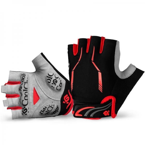 CoolChange Cycling Gloves Half Finger Mens Women's Summer Sports Shockproof Bike Gloves GEL MTB Bicycle Gloves Guantes Ciclismo Red - XL