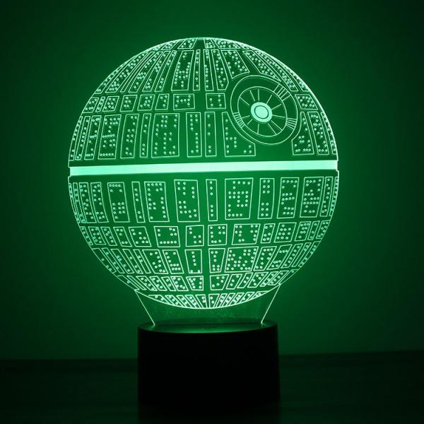 Creative 3D Illusion LED Night Light Design 7-Color Death Star Shape