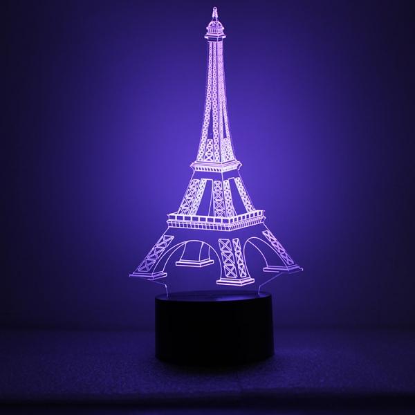 Eiffel Tower 3D Illusion LED Night Light 7-Color Change for kids