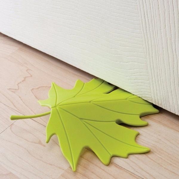 Creative Autumn Maple Leaf Safety Door Stopper Stop Home Door Decoration Green