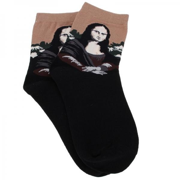 Creative Cotton Abstractionism Painting Art Socks - #01 - stringsmall