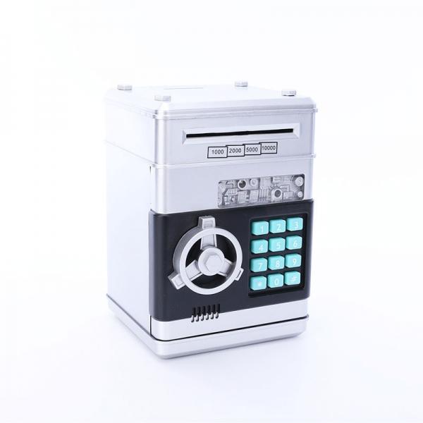 Mini ATM Electronic Password Piggy Bank Childrens Safe Box Silver