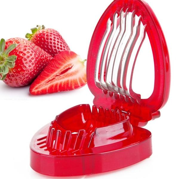 Creative Strawberry Shape Section Cutter Kitchen Craft Fruit Tools Red