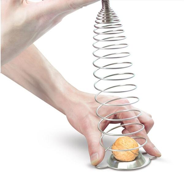 Creative Walnut Open Tool Spring Nut Cracker Random Delivery