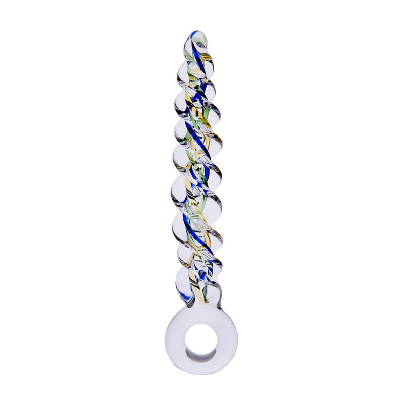 Crystal Pyrex Glass Dildo Spiral G-spot Stimulate Glass Penis Anal Butt Plug