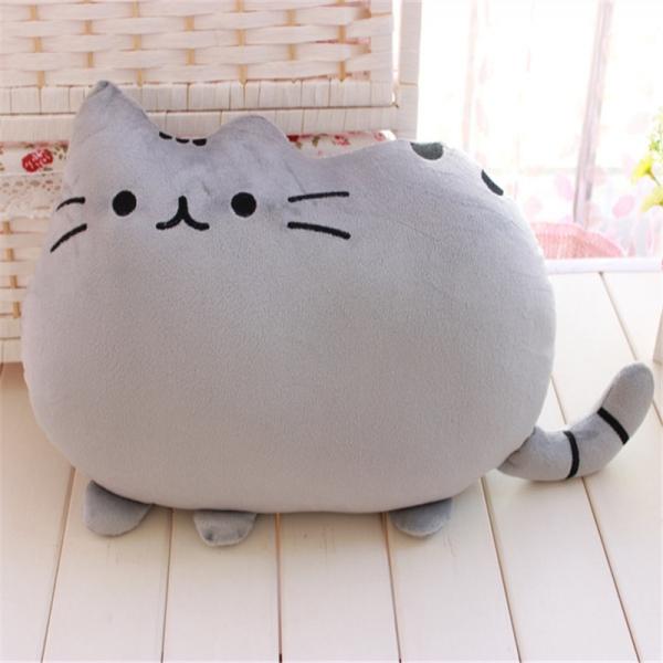 Cute Big Cat Shape Pillow Cushion Soft Plush Toy Doll Gray