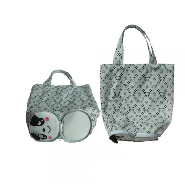 Cute Cartoon Panda Pattern Foldable Reusable Shopping Travel Bag Pouch Tote Handbag White - stringsmall
