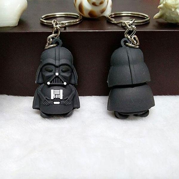 Cartoon Style Moive Character 3D Black Soldier Car Pendant Key Chain